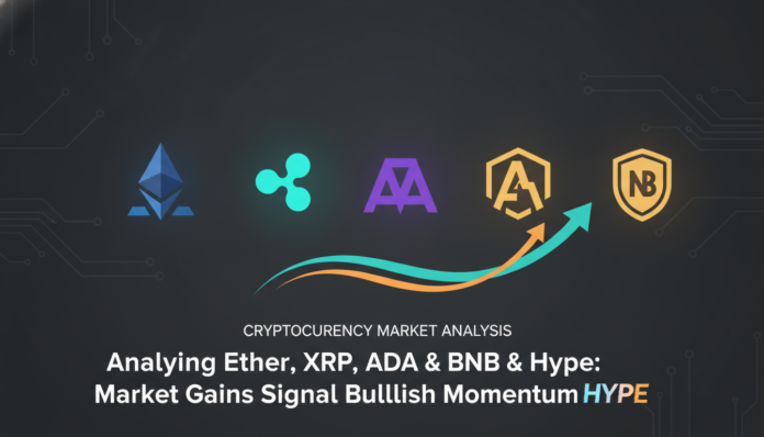 Analyzing Ether, XRP, ADA, BNB & Hype: Market Gains Signal Bullish Momentum