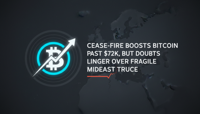 Cease-fire Boosts Bitcoin Past $72k, But Doubts Linger Over Fragile Mideast Truce