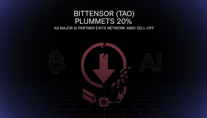 Bittensor (TAO) Plummets 20% As Major AI Partner Exits Network Amid Sell-Off