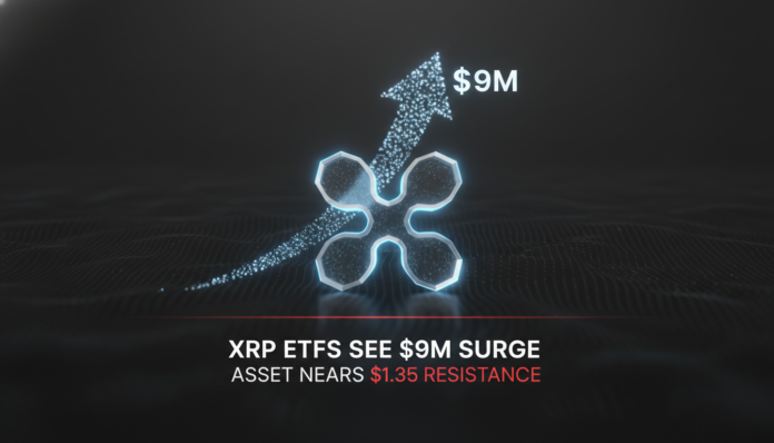 XRP ETFs See $9M Surge, Asset Nears $1.35 Resistance
