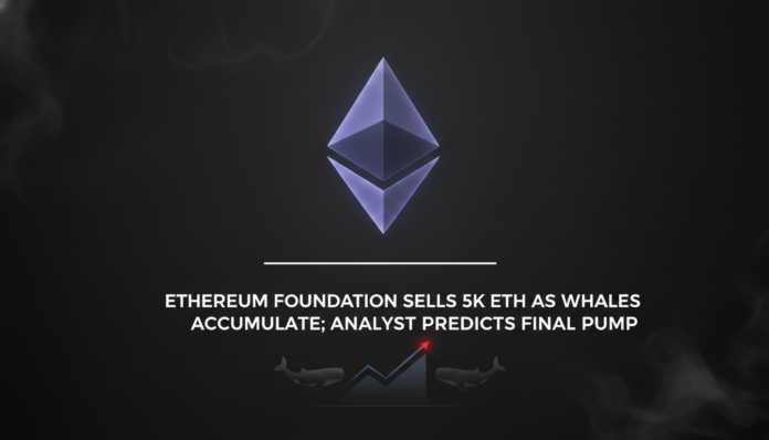 Ethereum Foundation Sells 5K ETH as Whales Accumulate; Analyst Predicts Final Pump