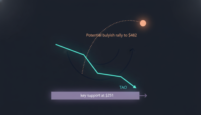 TAO Tests Key Support at $251, Eyes Potential Bullish Rally to $482 if Pattern Holds.