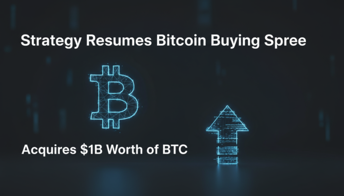 Strategy Resumes Bitcoin Buying Spree, Acquires $1B Worth of BTC