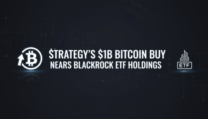 Strategy's $1B Bitcoin Buy Nears BlackRock ETF Holdings