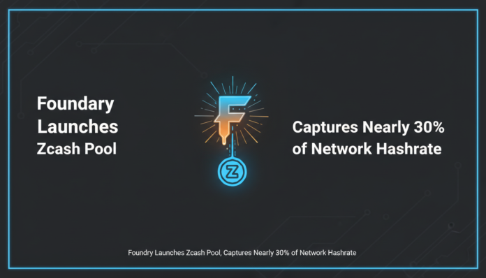 Foundry Launches Zcash Pool, Captures Nearly 30% of Network Hashrate