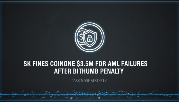 SK fines Coinone $3.5M for AML failures after Bithumb penalty