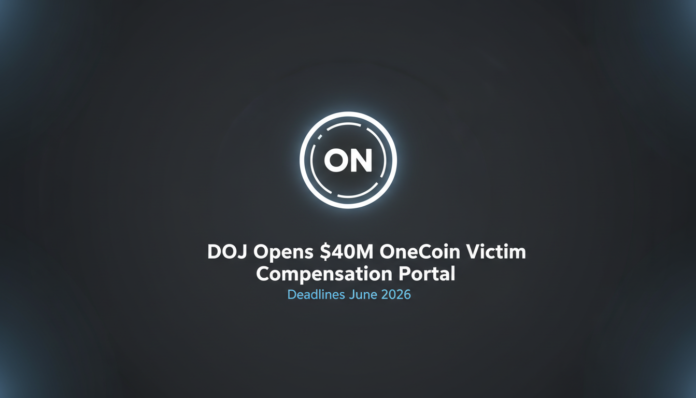 DOJ Opens $40M OneCoin Victim Compensation Portal, Deadlines June 2026