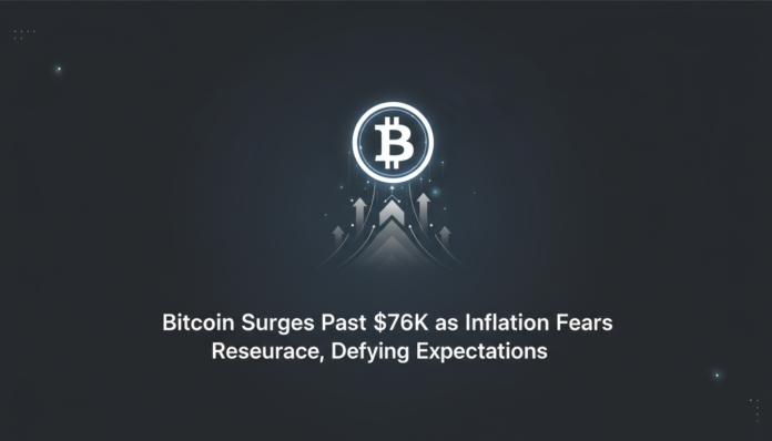 Bitcoin Surges Past $76K as Inflation Fears Resurface, Defying Expectations