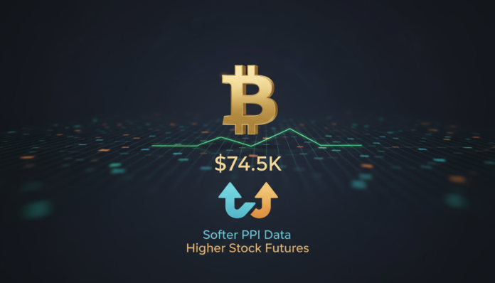 Bitcoin Steady at $74.5K as Markets Eye Softer PPI Data, Higher Stock Futures