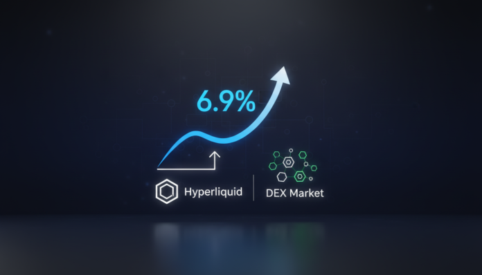 Hyperliquid Hits 6.9% Share in Perps Market, Signaling DEX Growth