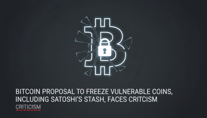 Bitcoin Proposal to Freeze Vulnerable Coins, Including Satoshi's Stash, Faces Criticism