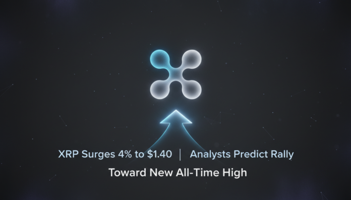 XRP Surges 4% to $1.40, Analysts Predict Rally Toward New All-Time High