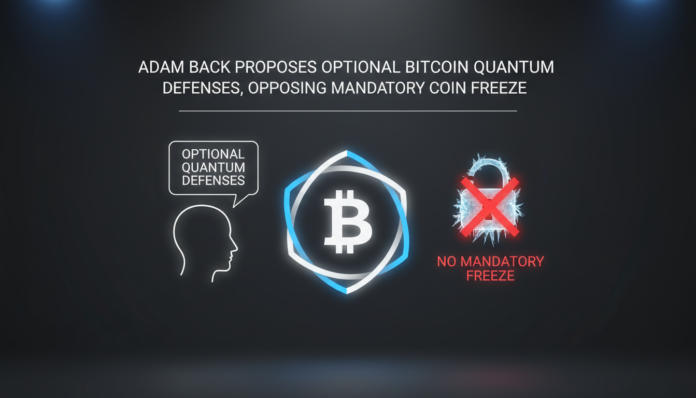 Adam Back Proposes Optional Bitcoin Quantum Defenses, Opposing Mandatory Coin Freeze