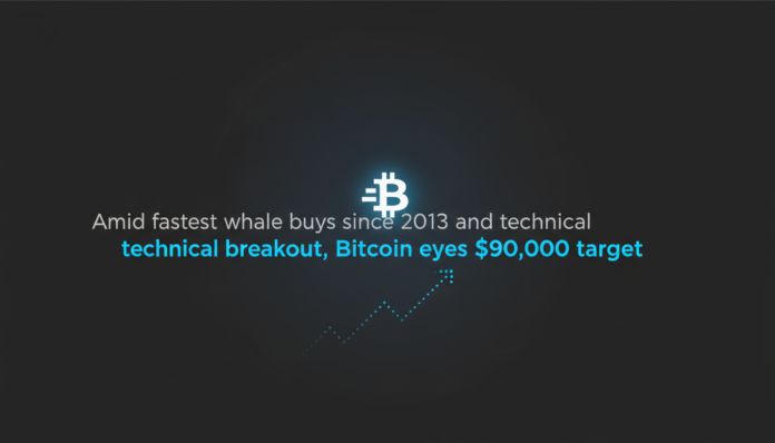 Amid fastest whale buys since 2013 and technical breakout, Bitcoin eyes $90,000 target