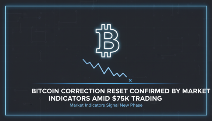 Bitcoin Correction Reset Confirmed by Market Indicators Amid $75K Trading