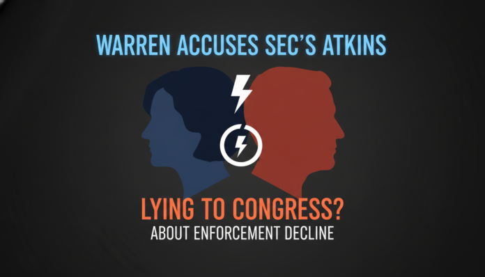 Warren Accuses SEC's Atkins of Potentially Lying to Congress About Enforcement Decline