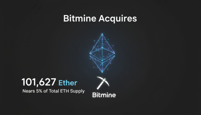 Bitmine Acquires 101,627 Ether, Nears 5% of Total ETH Supply