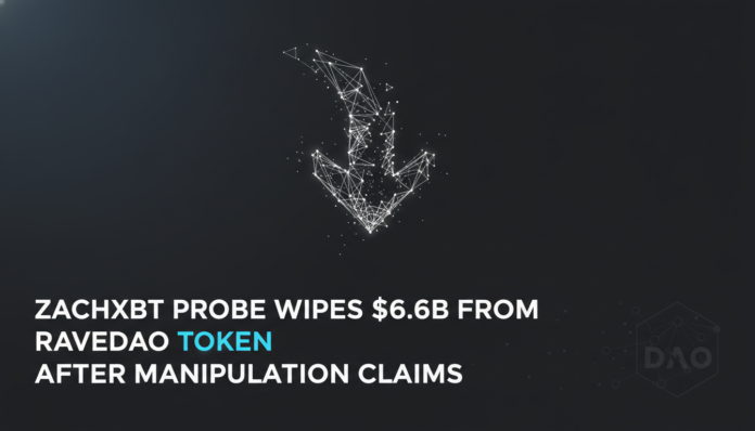 ZachXBT probe wipes $6.6B from RaveDAO token after manipulation claims