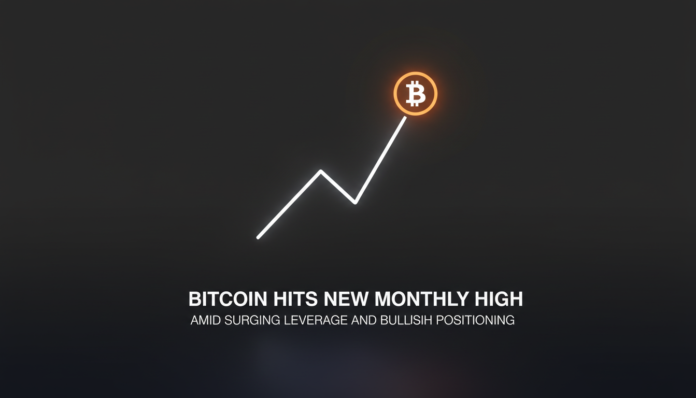 Bitcoin Hits New Monthly High Amid Surging Leverage and Bullish Positioning