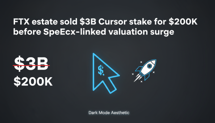 FTX estate sold $3B Cursor stake for $200K before SpaceX-linked valuation surge
