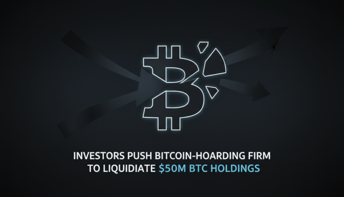 Investors Push Bitcoin-Hoarding Firm to Liquidate $50M BTC Holdings