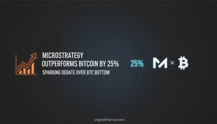 MicroStrategy outperforms Bitcoin by 25%, sparking debate over BTC bottom
