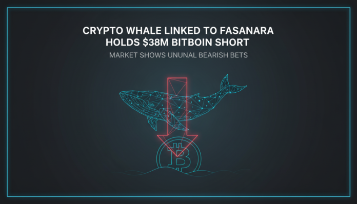 Crypto whale linked to Fasanara holds $38M Bitcoin short as market shows unusual bearish bets