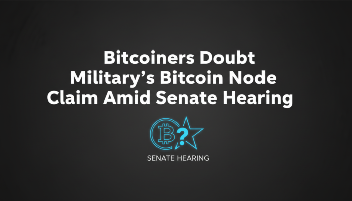 Bitcoiners Doubt Military's Bitcoin Node Claim Amid Senate Hearing