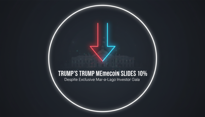 Trump's TRUMP Memecoin Slides 10% Despite Exclusive Mar-a-Lago Investor Gala