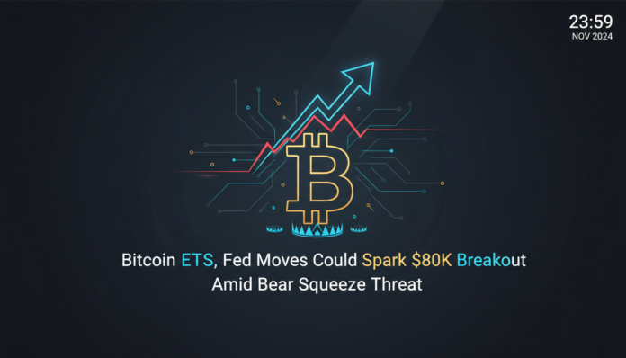 Bitcoin ETFs, Fed Moves Could Spark $80K Breakout Amid Bear Squeeze Threat
