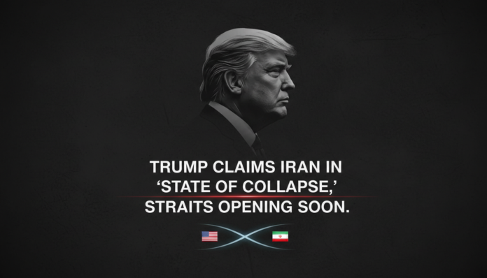 Trump Claims Iran in 'State of Collapse,' Says Straits Opening Soon