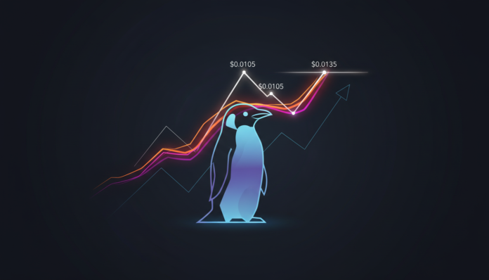 PENGU Surges Above $0.0105 Resistance, Eyes $0.0135 with Overheated Momentum