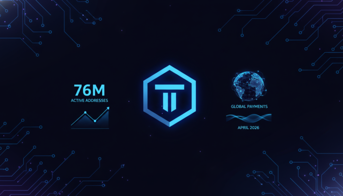 TRON Hits Record 76M Active Addresses, Drives Global Payments in April 2026