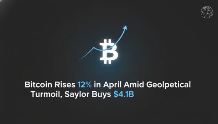 Bitcoin Rises 12% in April Amid Geopolitical Turmoil, Saylor Buys $4.1B