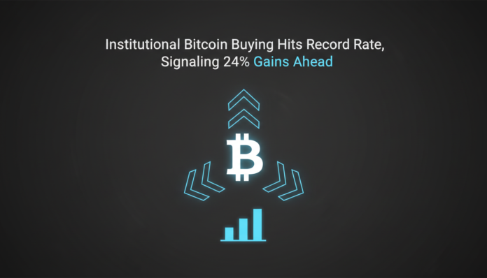 Institutional Bitcoin Buying Hits Record Rate, Signaling 24% Gains Ahead