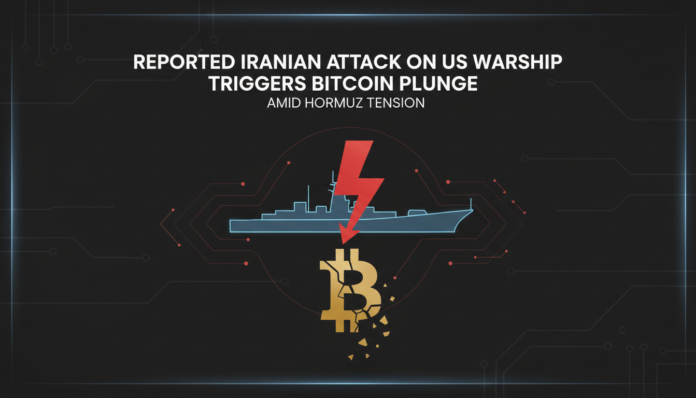 Reported Iranian Attack on US Warship Triggers Bitcoin Plunge Amid Hormuz Tension