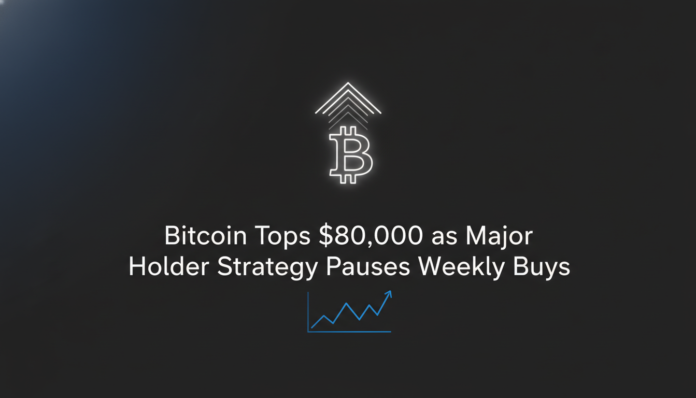 Bitcoin Tops $80,000 as Major Holder Strategy Pauses Weekly Buys