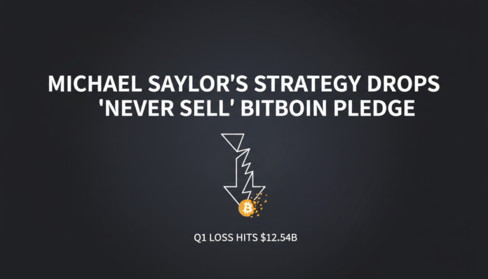 Michael Saylor's Strategy Drops 'Never Sell' Bitcoin Pledge as Q1 Loss Hits $12.54B