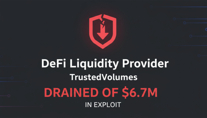 DeFi Liquidity Provider TrustedVolumes Drained of $6.7M in Exploit