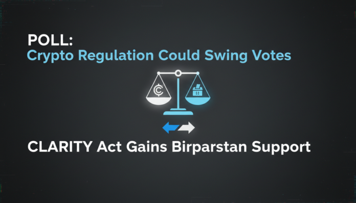 Poll: Crypto Regulation Could Swing Votes, CLARITY Act Gains Bipartisan Support