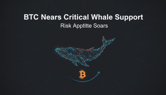 BTC Nears Critical Whale Support, Risk Appetite Soars