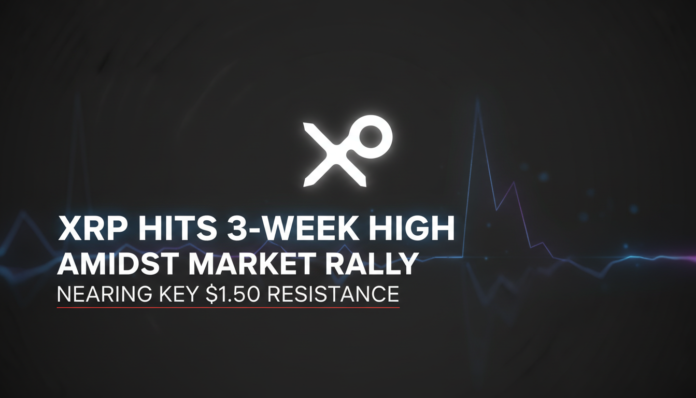 XRP Hits 3-Week High Amidst Market Rally, Nearing Key $1.50 Resistance