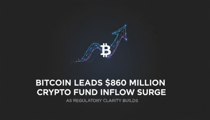 Bitcoin Leads $860 Million Crypto Fund Inflow Surge as Regulatory Clarity Builds