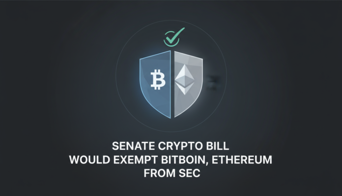 Senate Crypto Bill Would Exempt Bitcoin, Ethereum From SEC