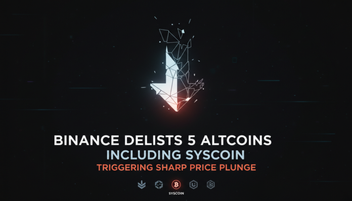 Binance Delists 5 Altcoins Including Syscoin, Triggering Sharp Price Plunge