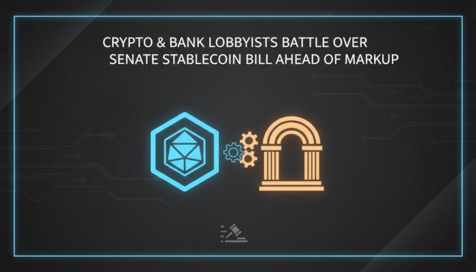 Crypto & Bank Lobbyists Battle Over Senate Stablecoin Bill Ahead of Markup.