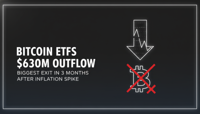 Bitcoin ETFs See $630M Outflow, Biggest Exit in 3 Months After Inflation Spike
