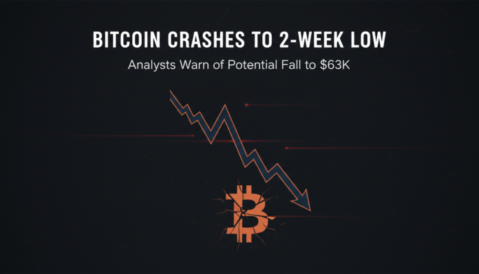 Bitcoin Crashes to 2-Week Low as Analysts Warn of Potential Fall to $63K