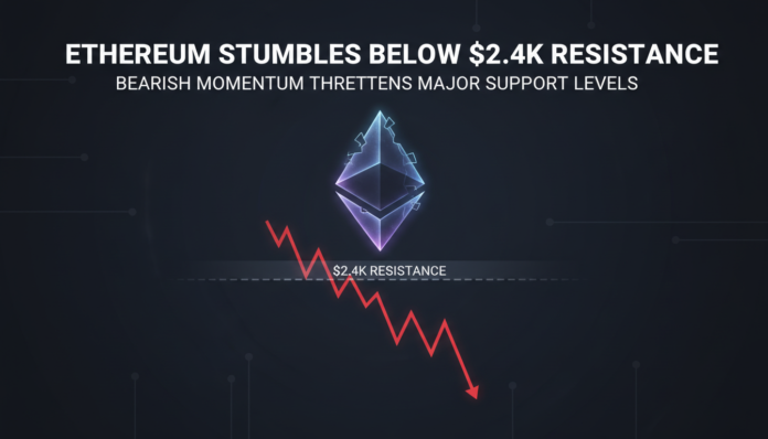 Ethereum Stumbles Below $2.4K Resistance, Bearish Momentum Threatens Major Support Levels