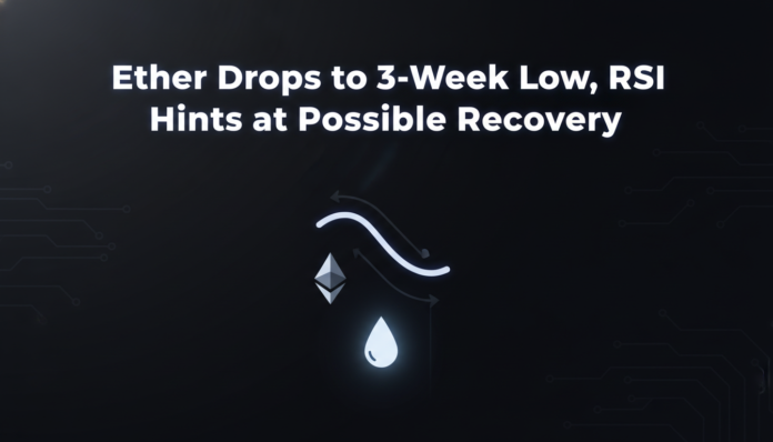 Ether Drops to 3-Week Low, RSI Hints at Possible Recovery